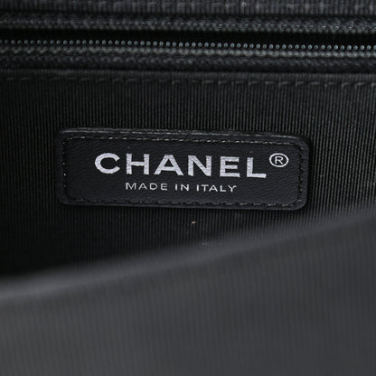 Chanel Grosgrain Chevron Quilted Couture Flap Black Gold 6 of 18