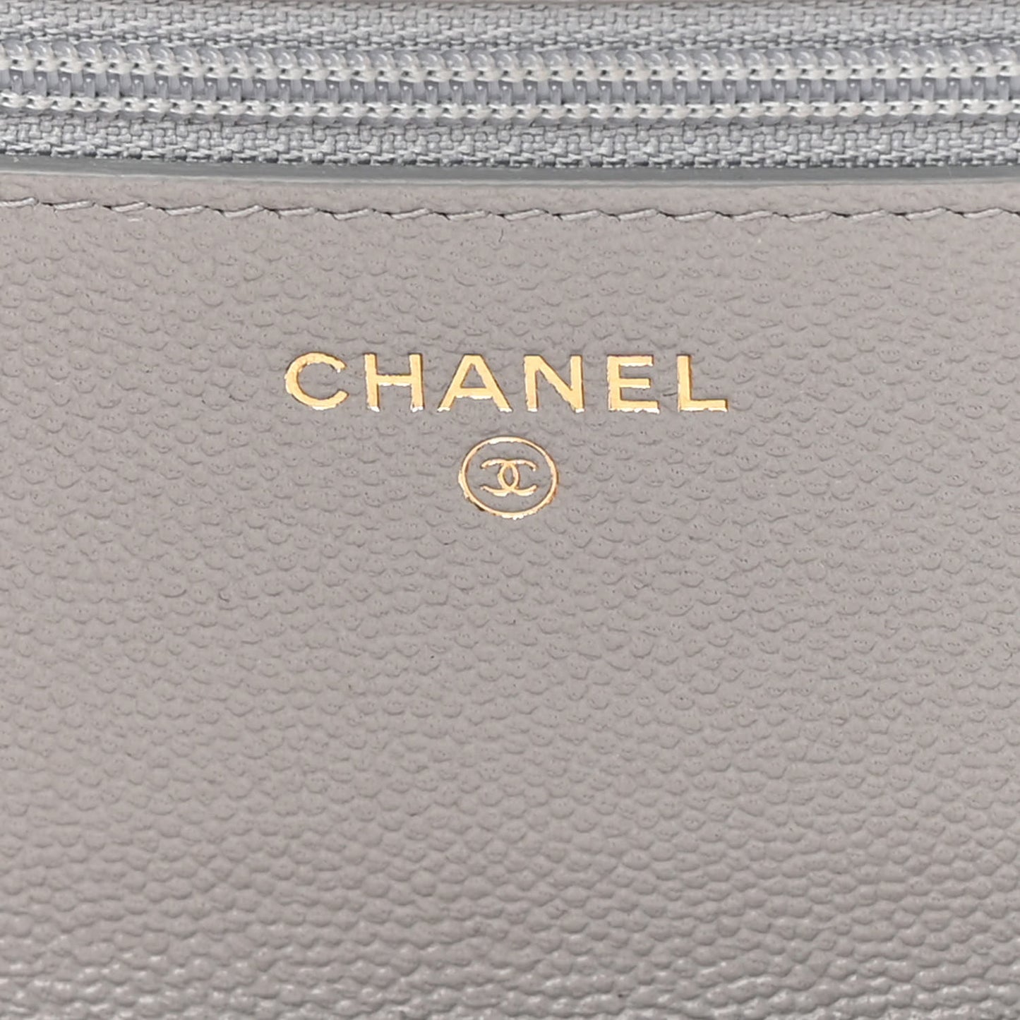 Caviar Quilted Golden Class Wallet On Chain WOC Gray