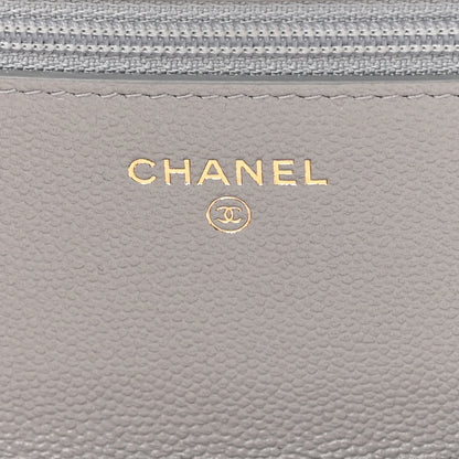 Chanel Caviar Quilted Golden Class Wallet On Chain WOC Gray 6 of 15