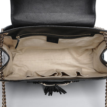 Gucci Guccissima Large Emily Chain Shoulder Bag Black 5 of 6