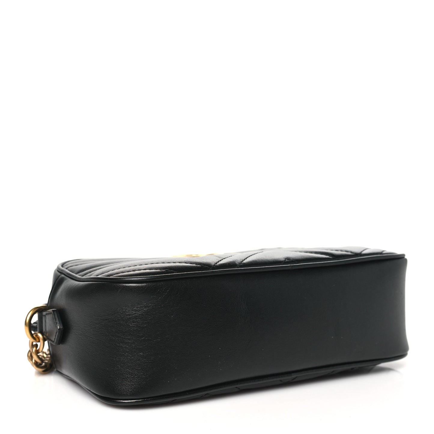 Calfskin Matelasse Small GG Marmont Chain Shoulder Bag Black