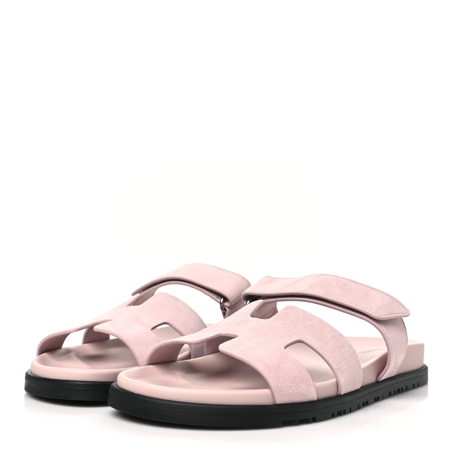 Hermes Suede Goatskin Womens Chypre Sandals 41 Rose Porcelaine 3 of 9