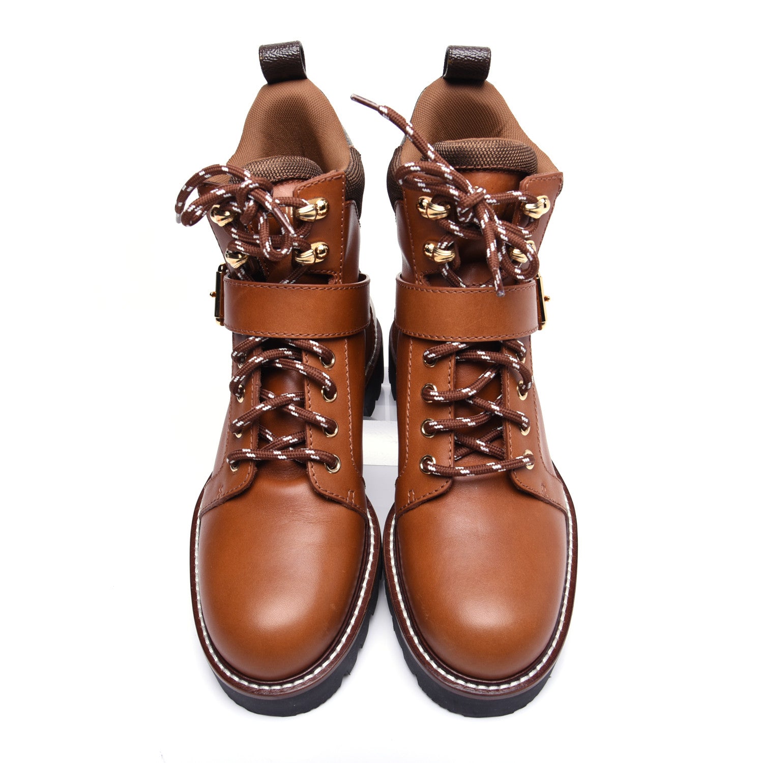 Louis Vuitton Calfskin Territory Ranger Combat Boots 38 Cognac 9 of 13