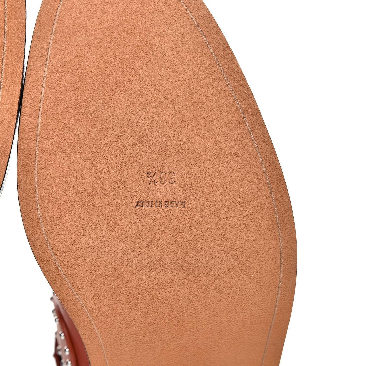 Calfskin Studded Prue Buckle Bootie 38.5 Cognac