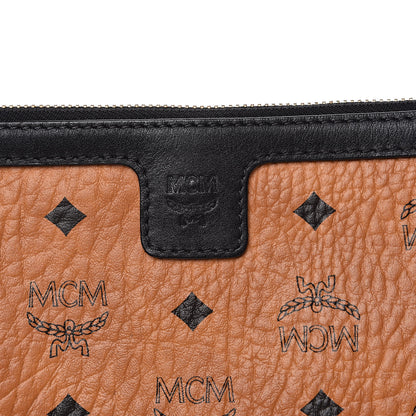 MCM Visetos Medium Stark Wristlet Pouch Cognac Black 7 of 11