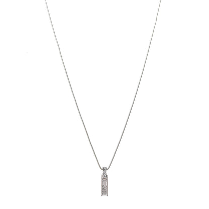 Tiffany 18K White Gold Diamond Atlas Bar Drop Pendant Necklace 1 of 8