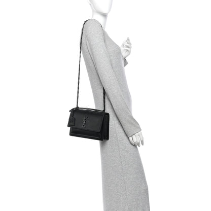 Saint Laurent Calfskin Medium Monogram Monochrome Sunset  Black 2 of 13