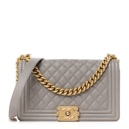 Chanel Caviar Quilted Medium Boy Flap Grey 1 of 12