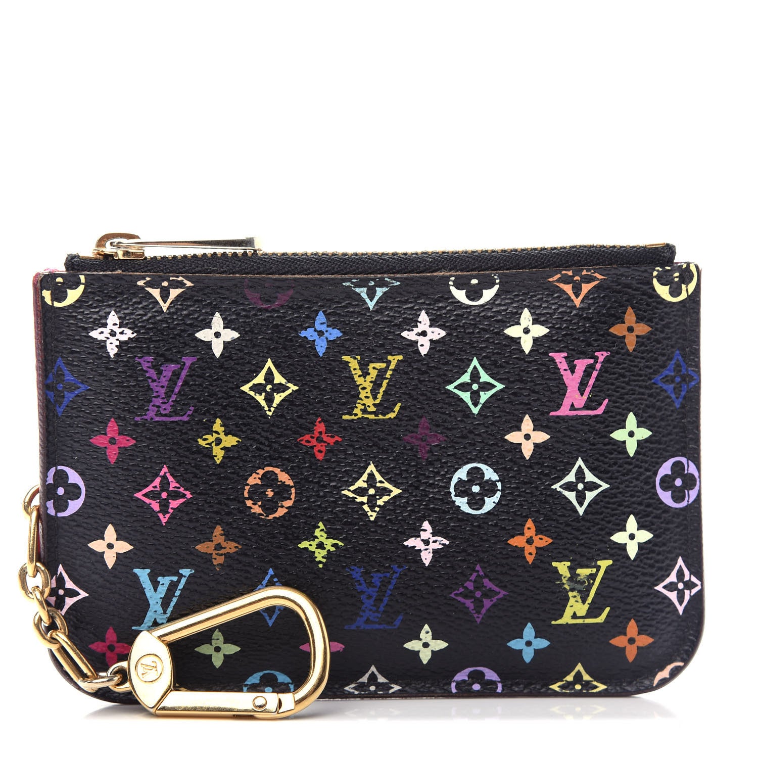 Louis Vuitton Monogram Multicolor Key Pouch Black Grenade 1 of 7