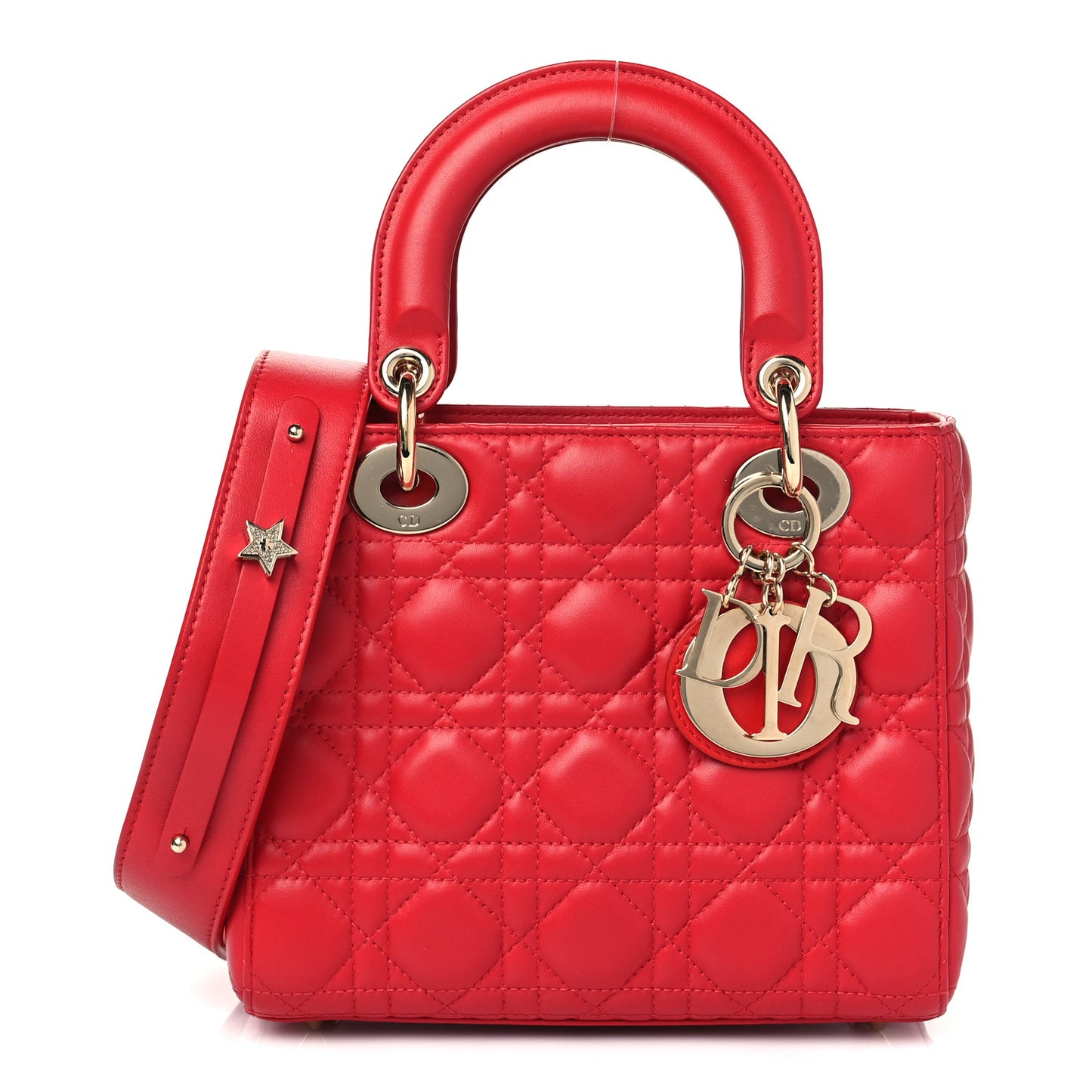 Lambskin Cannage Small My Lady Dior Red