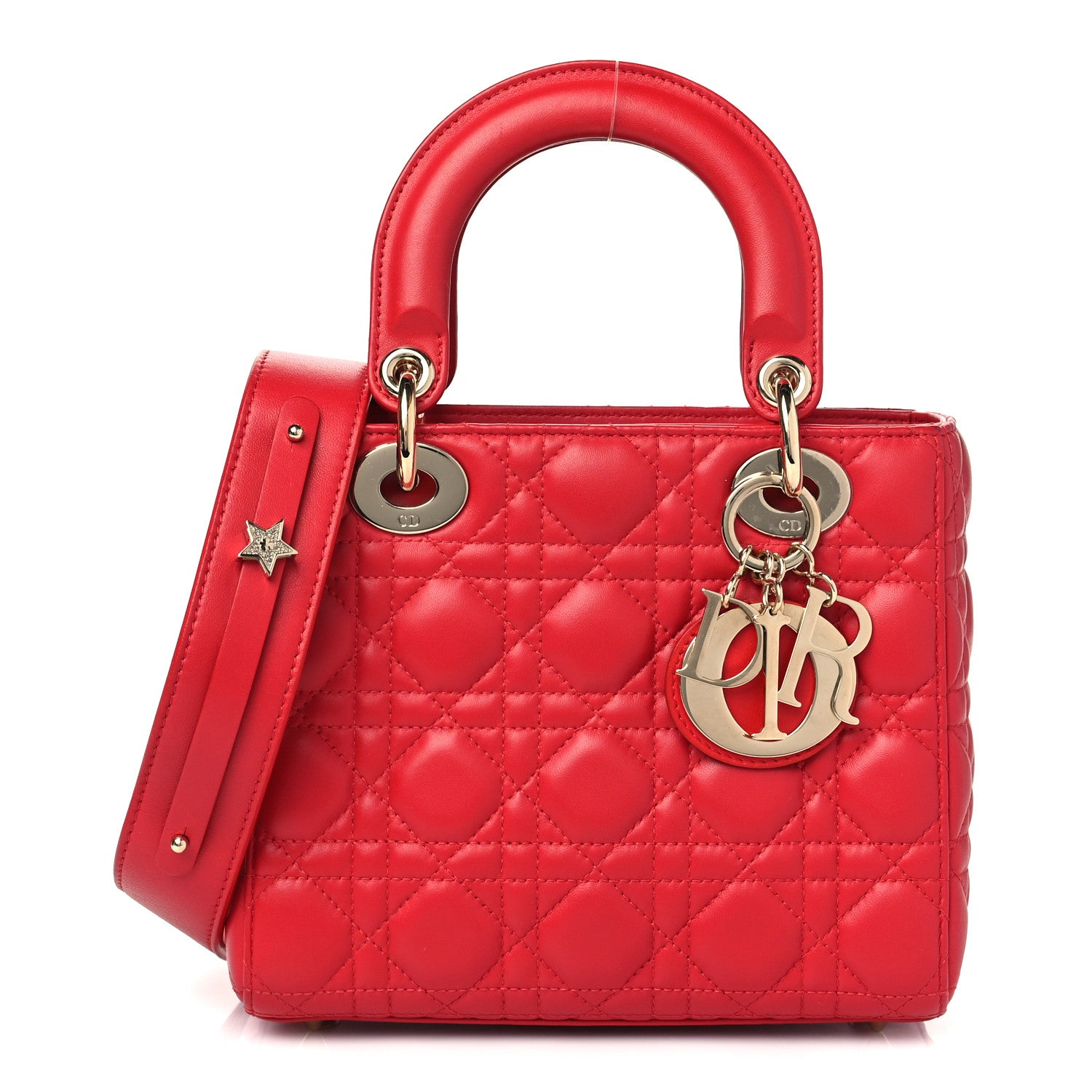 Christian Dior Lambskin Cannage Small My Lady Dior Red 1 of 10