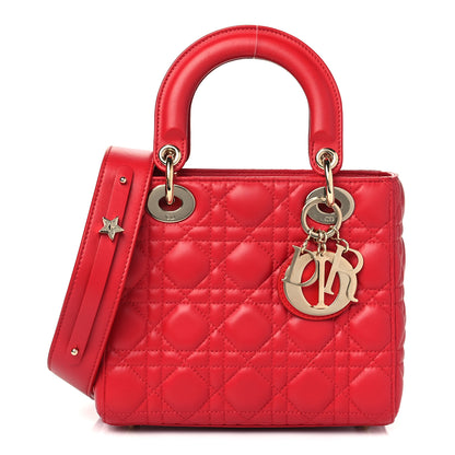 Christian Dior Lambskin Cannage Small My Lady Dior Red 1 of 10