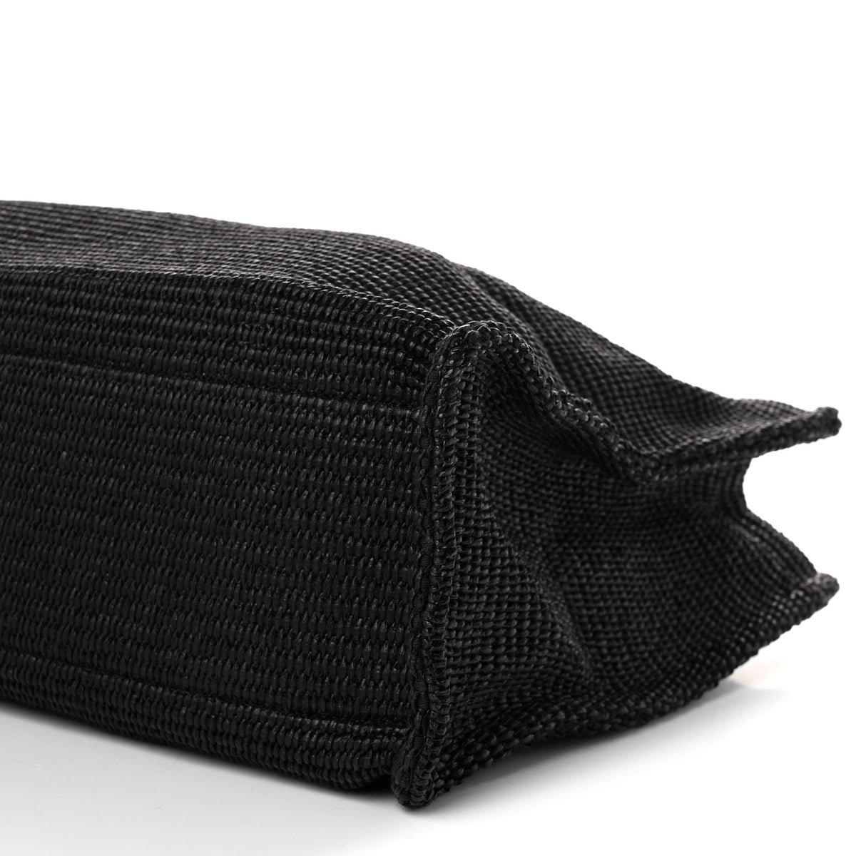 Raffia Large G Shopping Tote Black