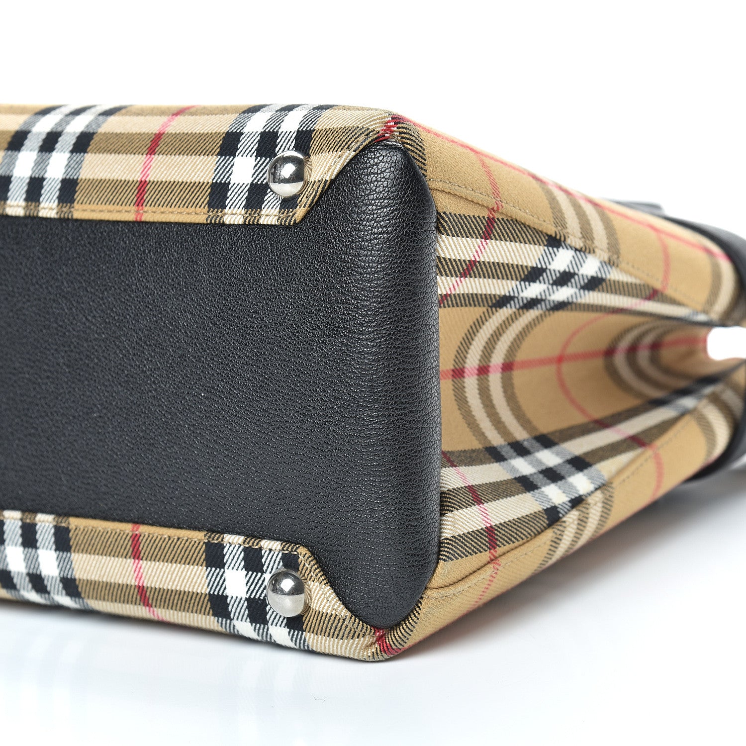 Burberry Goatskin Vintage Check Medium Banner Tote Black 10 of 11
