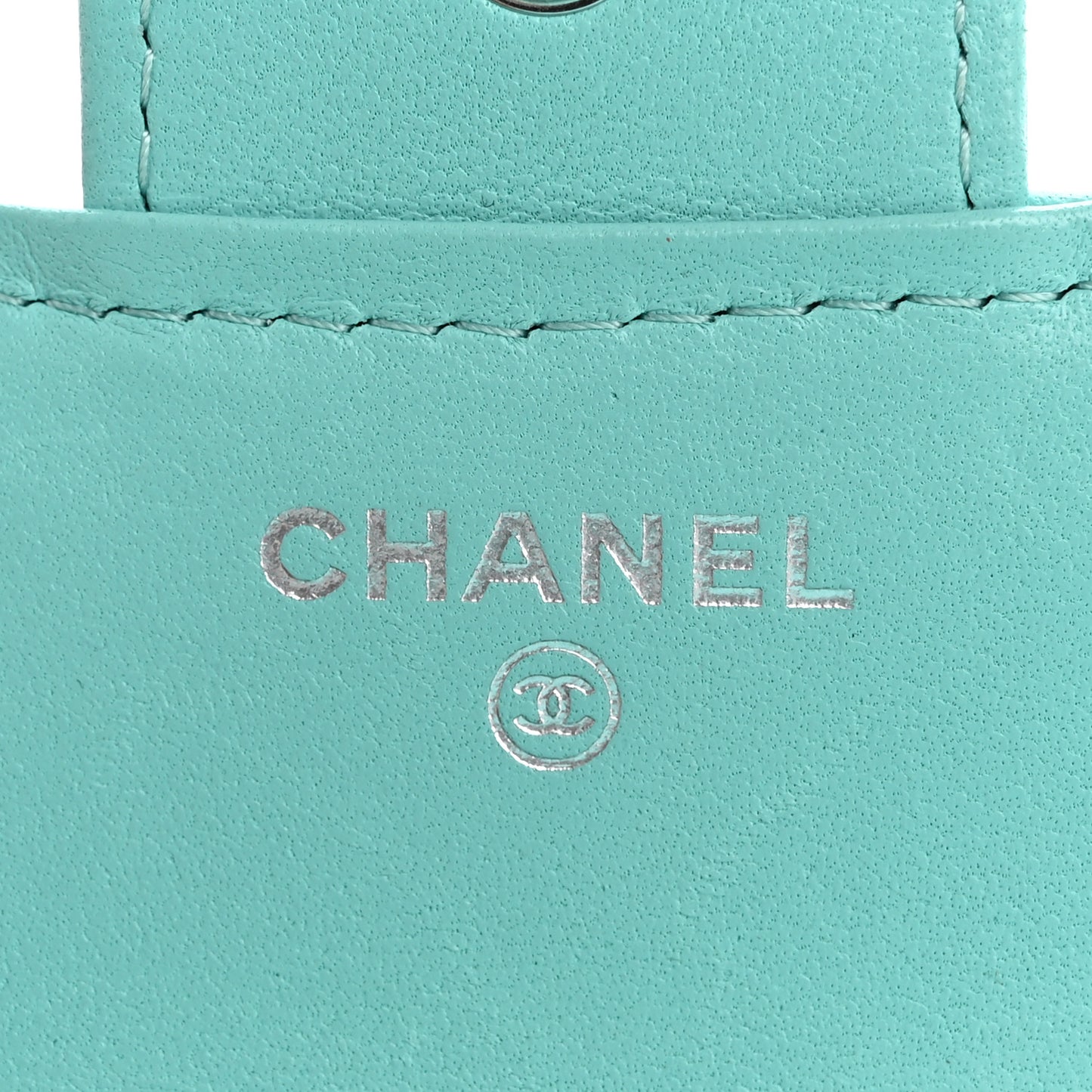 Lambskin Quilted Compact Flap Wallet Turquoise