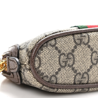 Gucci GG Supreme Monogram Web Ophidia Dome Key Pouch Beige New Acero 9 of 11