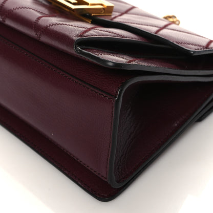 Givenchy Goatskin Quilted Small GV3 Shoulder Bag Aubergine 9 of 9
