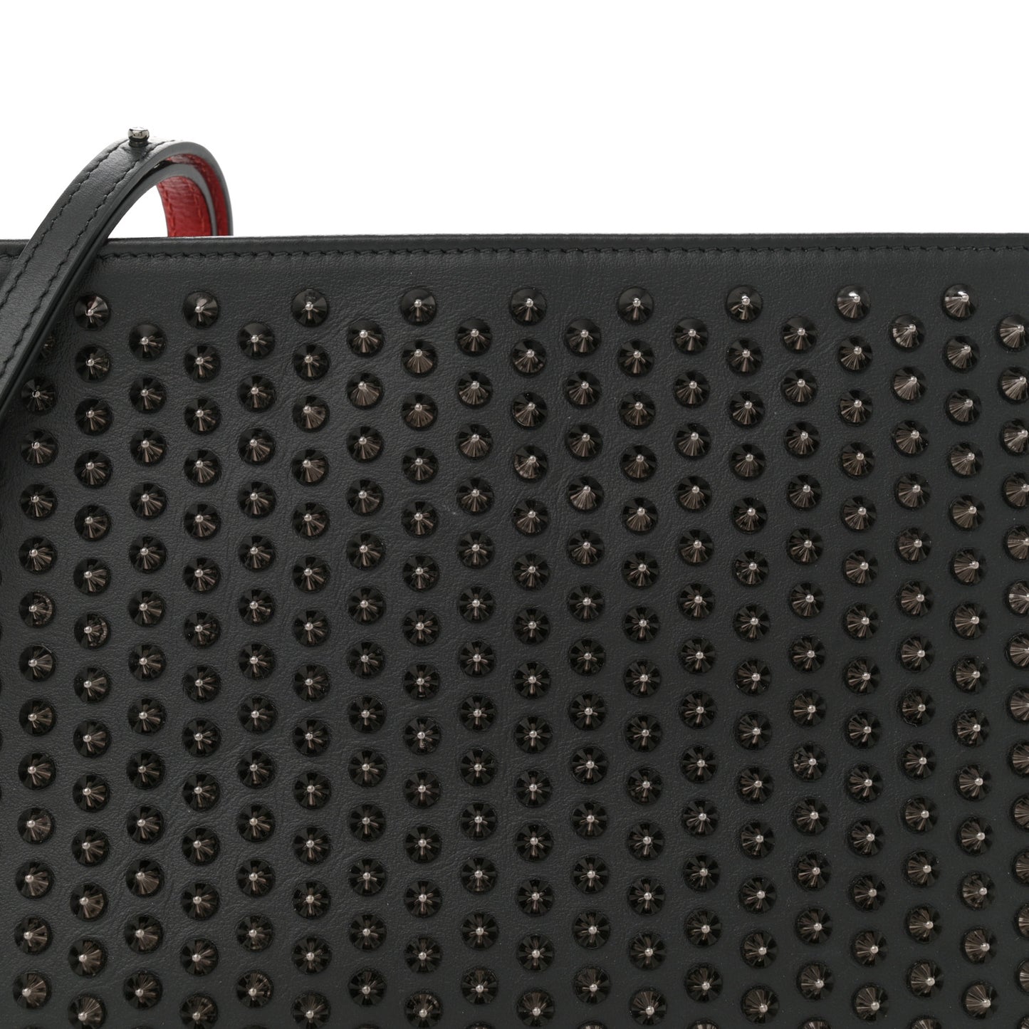 Calfskin Studded Loubiposh Clutch Black