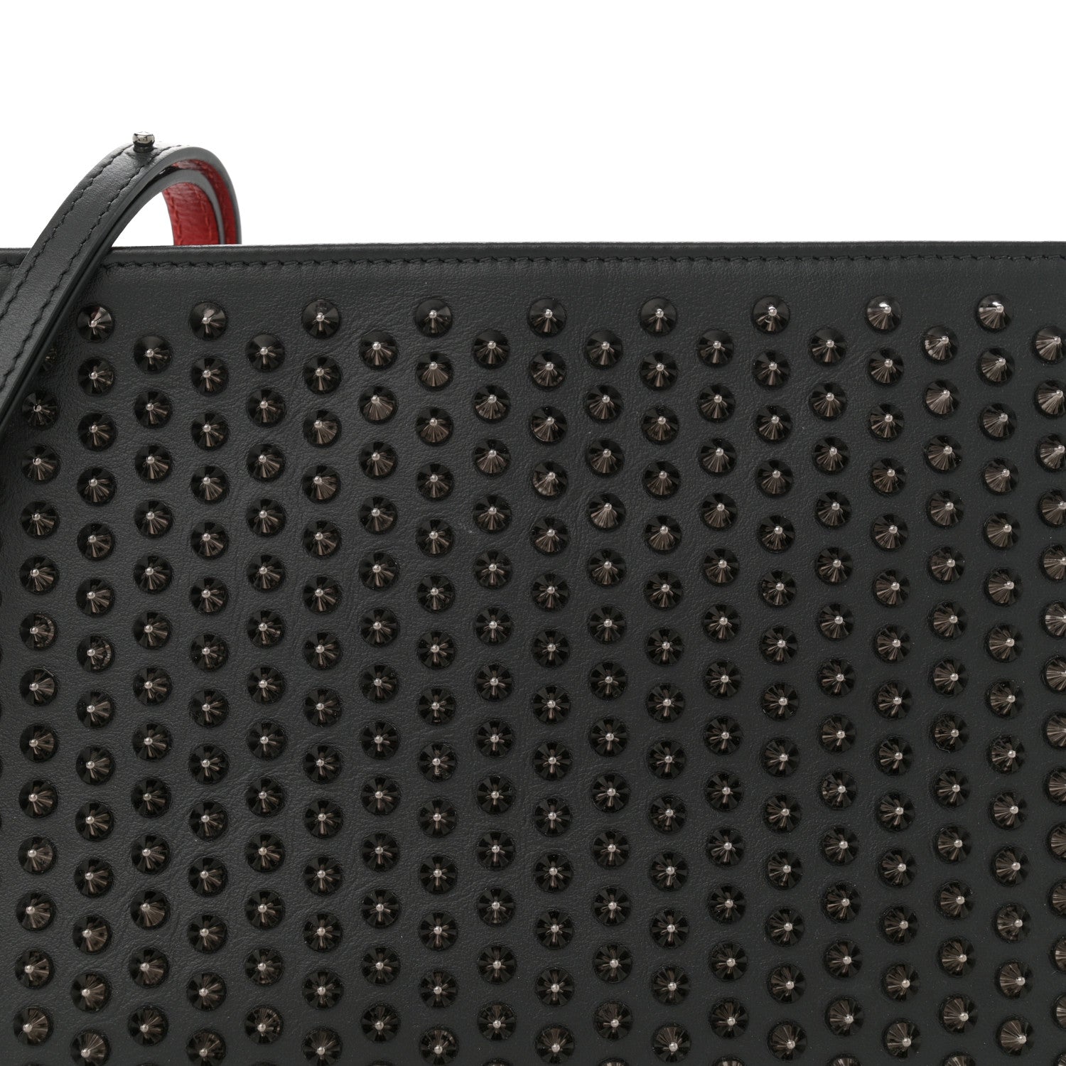 Christian Louboutin Calfskin Studded Loubiposh Clutch Black 8 of 11