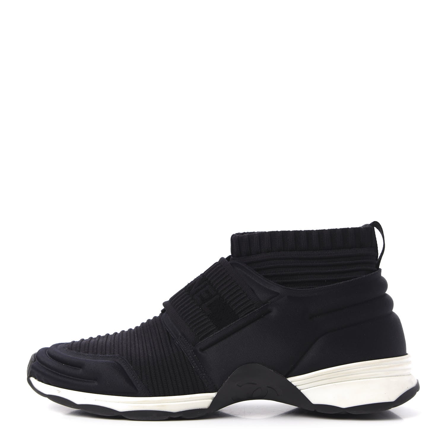 Chanel Stretch Fabric CC Sneakers 38 Black 1 of 8