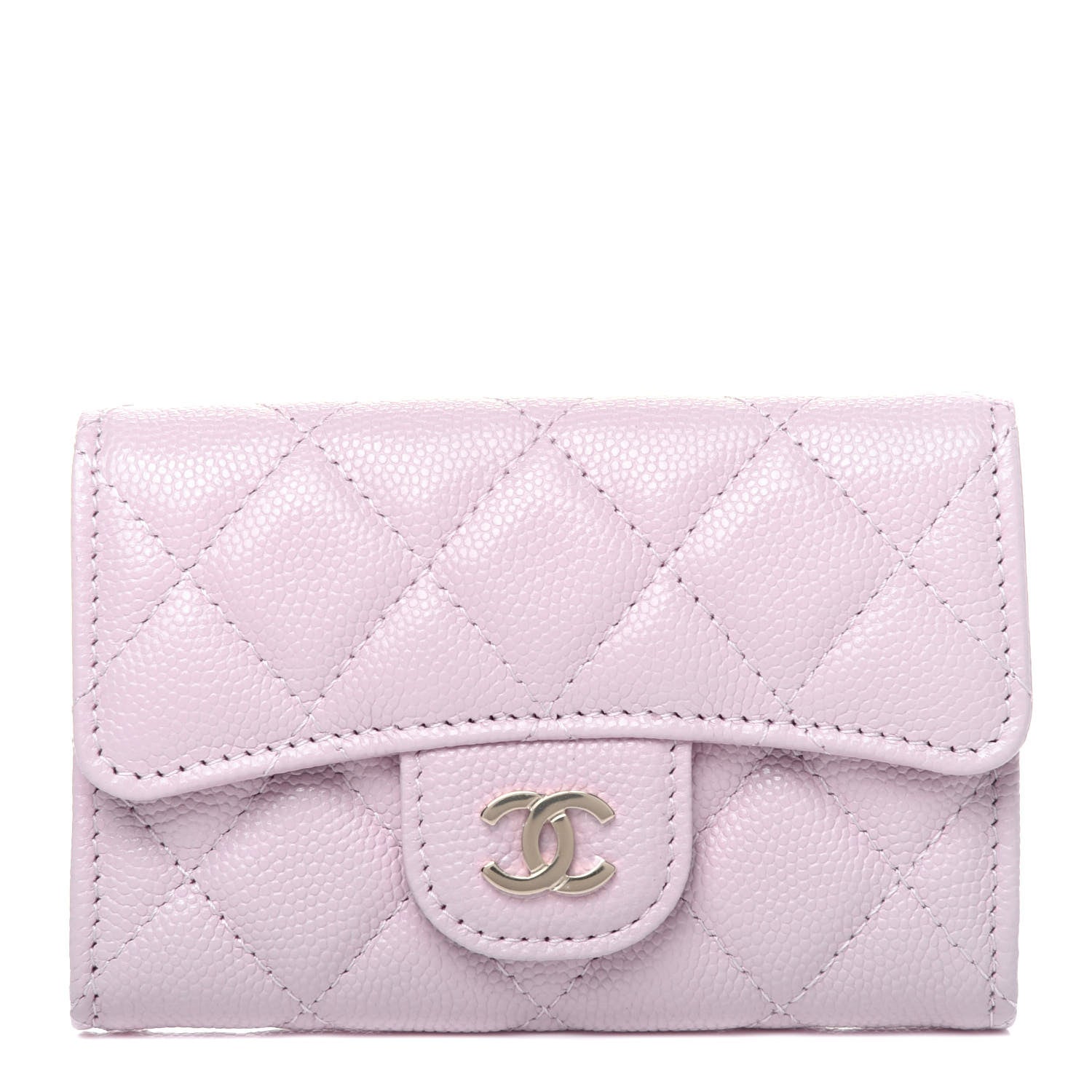Chanel Caviar Quilted Flap Card Holder Wallet Light Pink 1 of 11