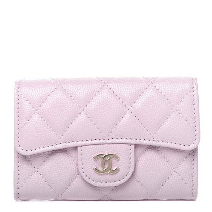 Chanel Caviar Quilted Flap Card Holder Wallet Light Pink 1 of 11