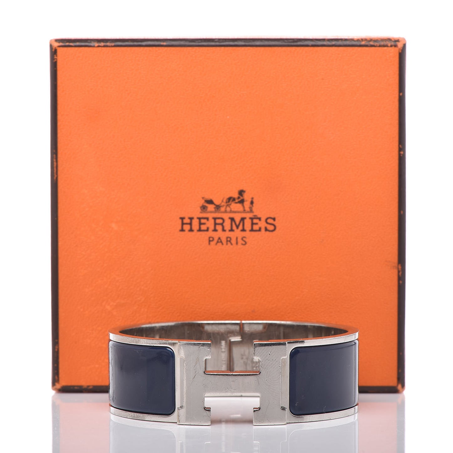 Enamel Wide Clic Clac H Bracelet PM Indigo