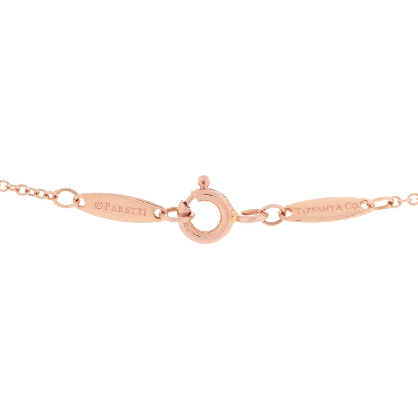 18K Rose Gold Diamond .21ct Elsa Peretti Diamonds by the Yard Pendant Necklace