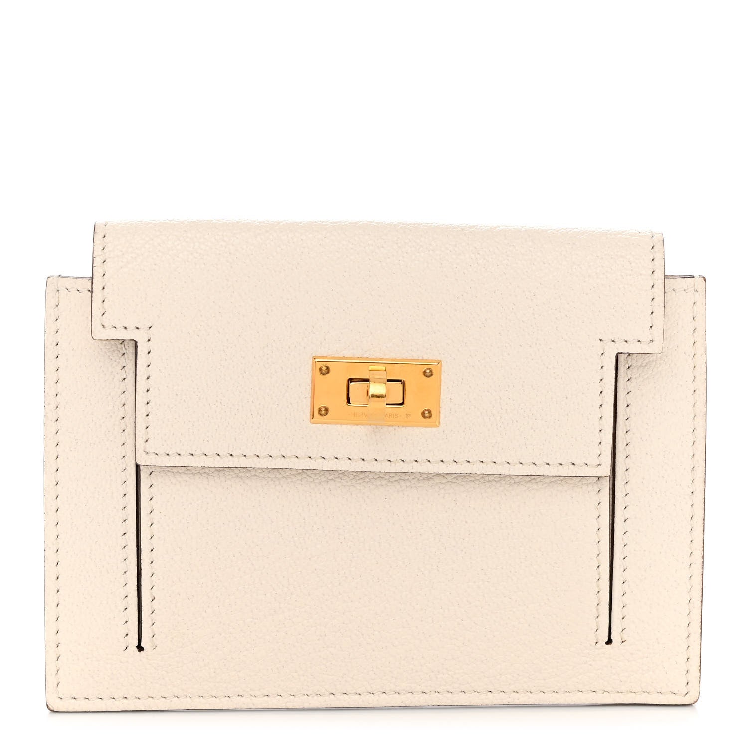 Hermes Chevre Mysore Kelly Pocket Compact Wallet Nata 1 of 9