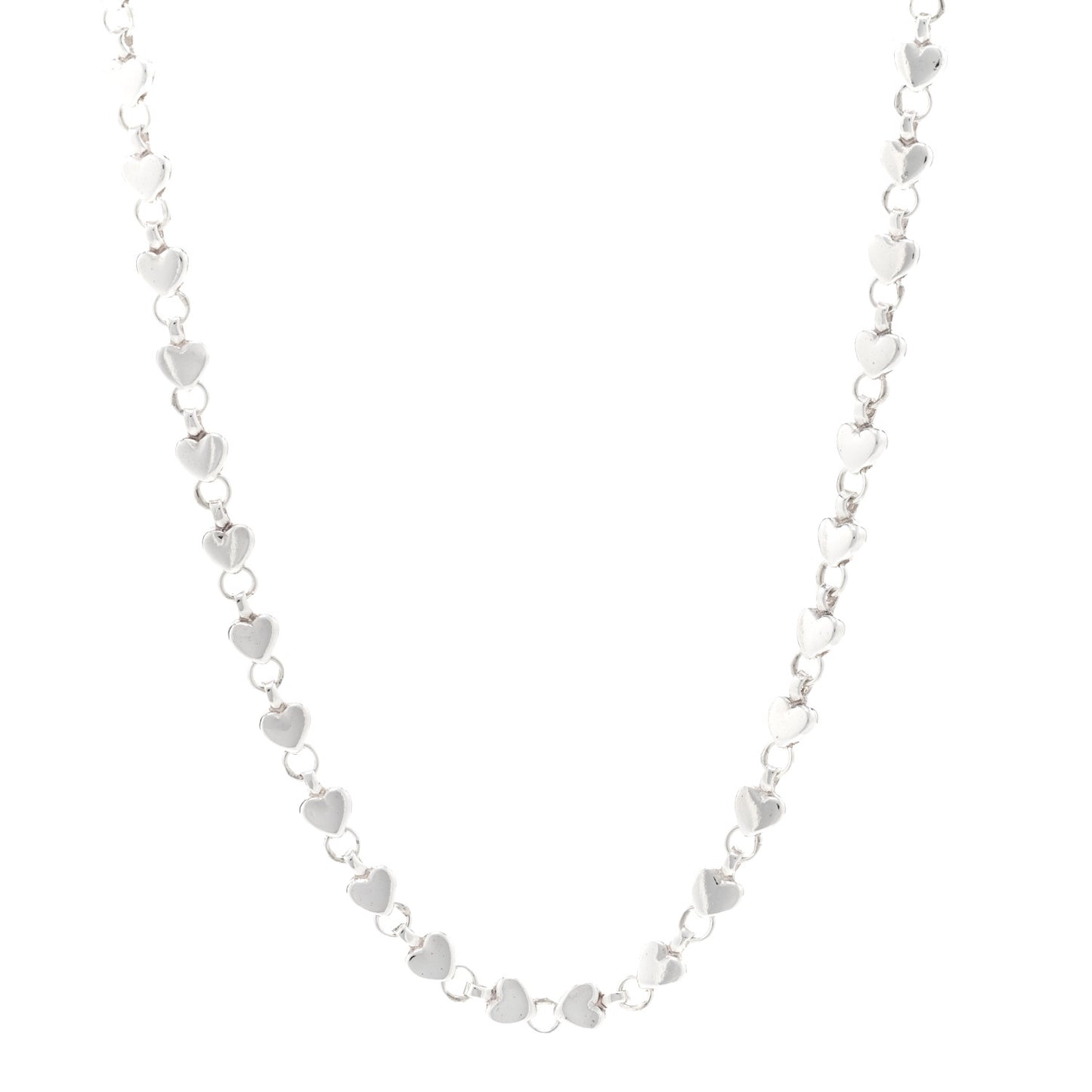 Sterling Silver Heart Link Necklace