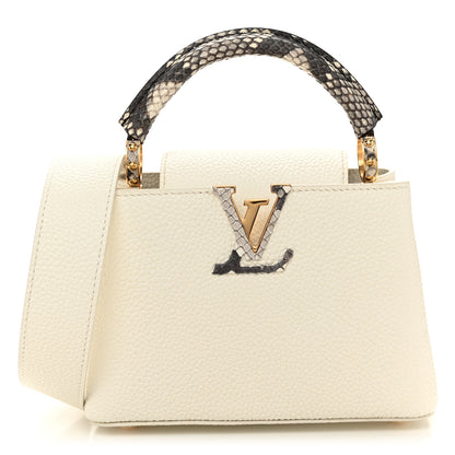 Louis Vuitton Taurillon Snakeskin Mini Capucines White 1 of 9