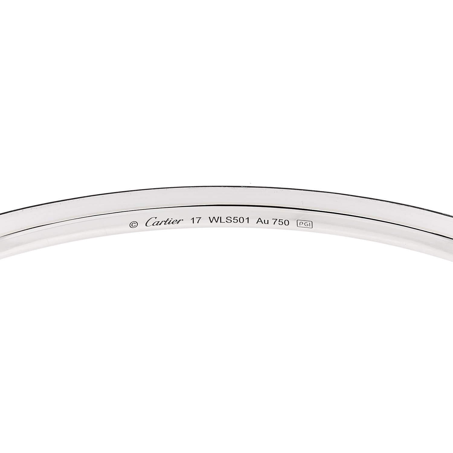 Cartier 18K White Gold Diamond Etincelle de Cartier Bangle Bracelet 17 3 of 4
