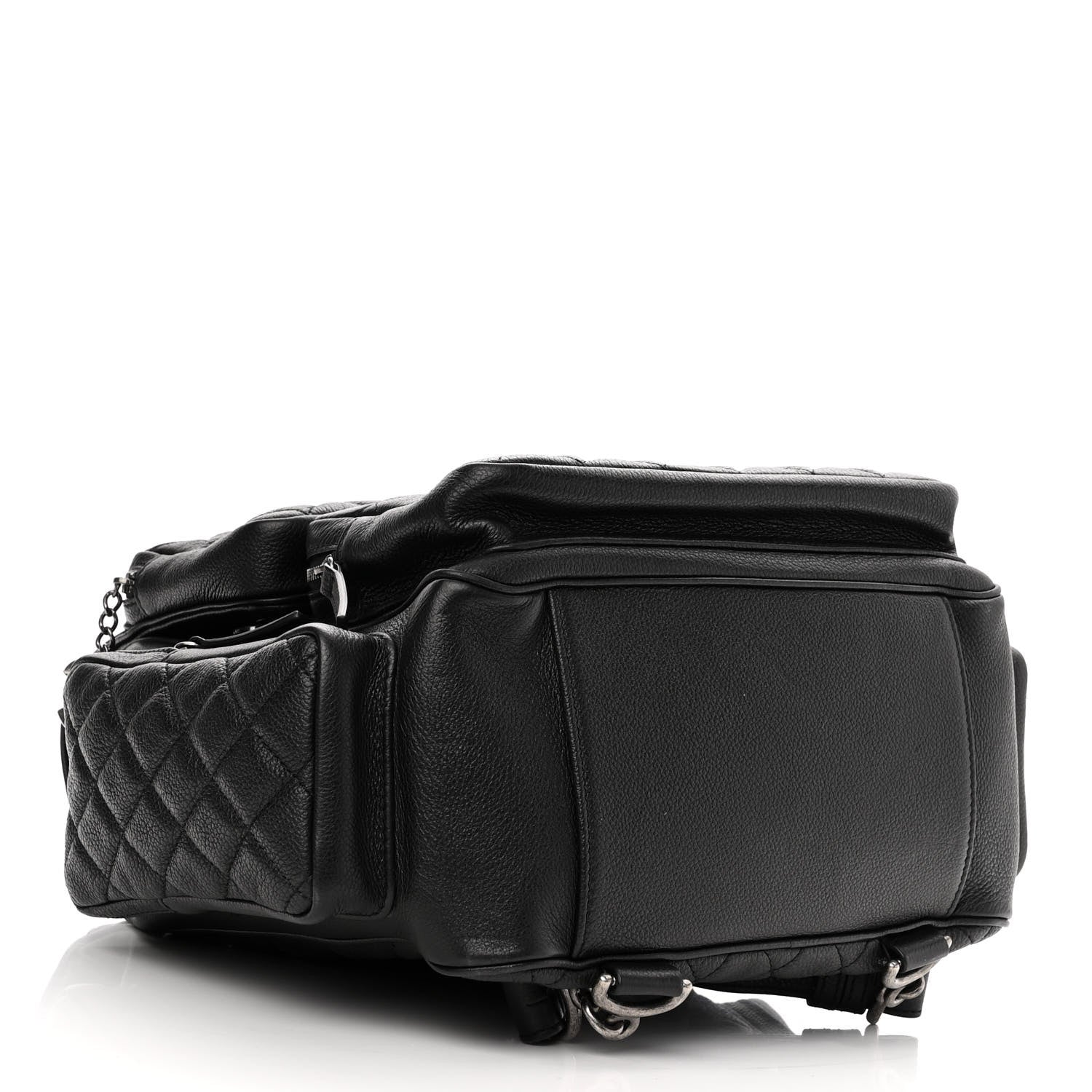 Chanel Grained Calfskin Quilted Large Casual Rock Backpack Black 3 of 9