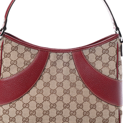 Gucci Monogram Calfskin Shoulder Bag Hobo Red 7 of 9