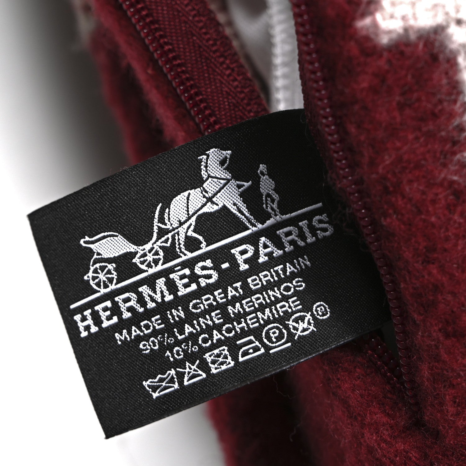 Hermes Wool Cashmere Avalon III Pillow PM Ecru Rouge 1 of 1