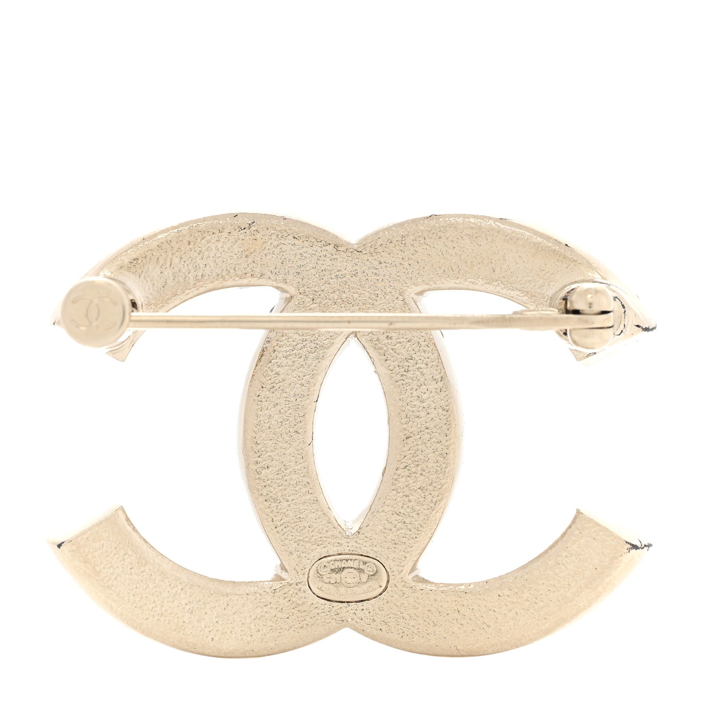 Crystal CC Brooch Light Gold