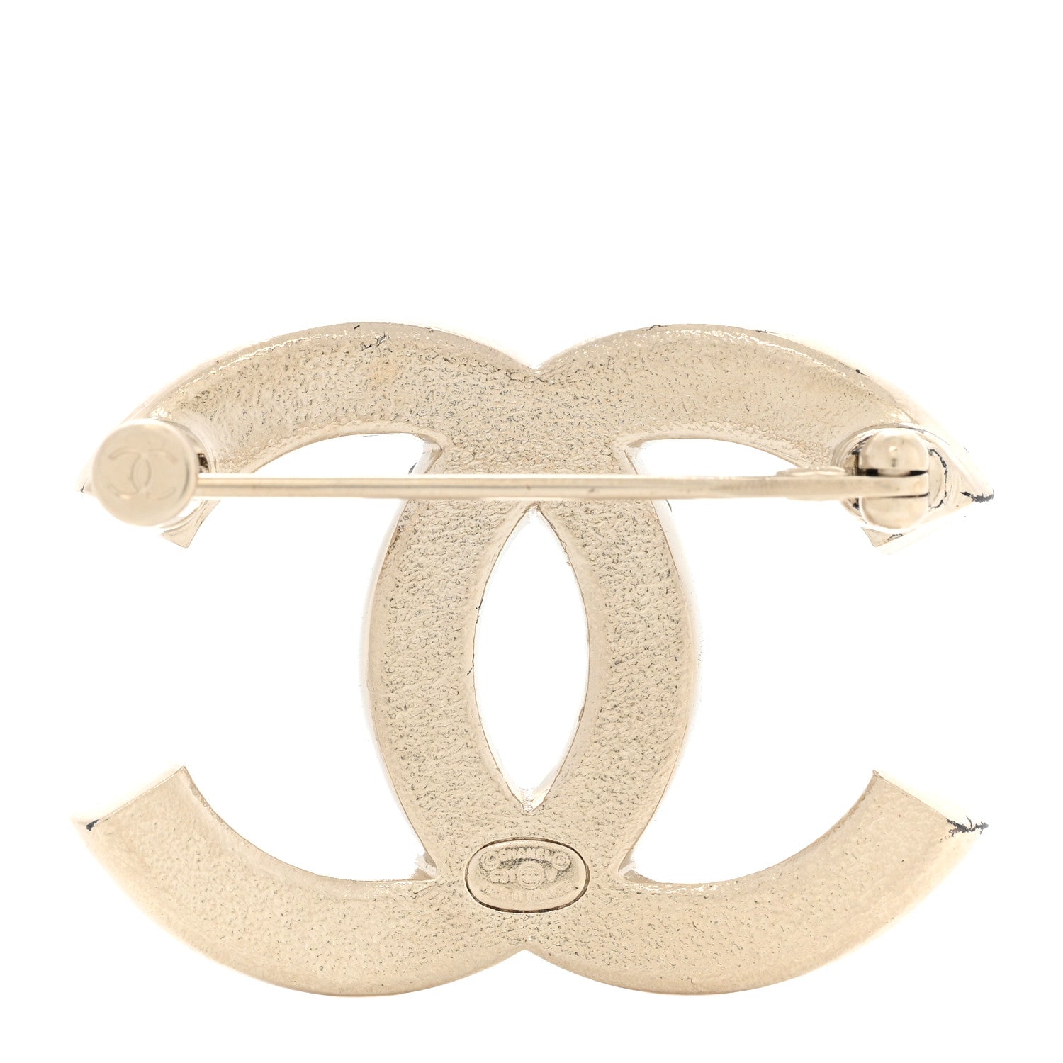 Chanel Crystal CC Brooch Light Gold 3 of 4