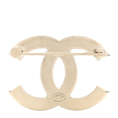 Chanel Crystal CC Brooch Light Gold 3 of 4