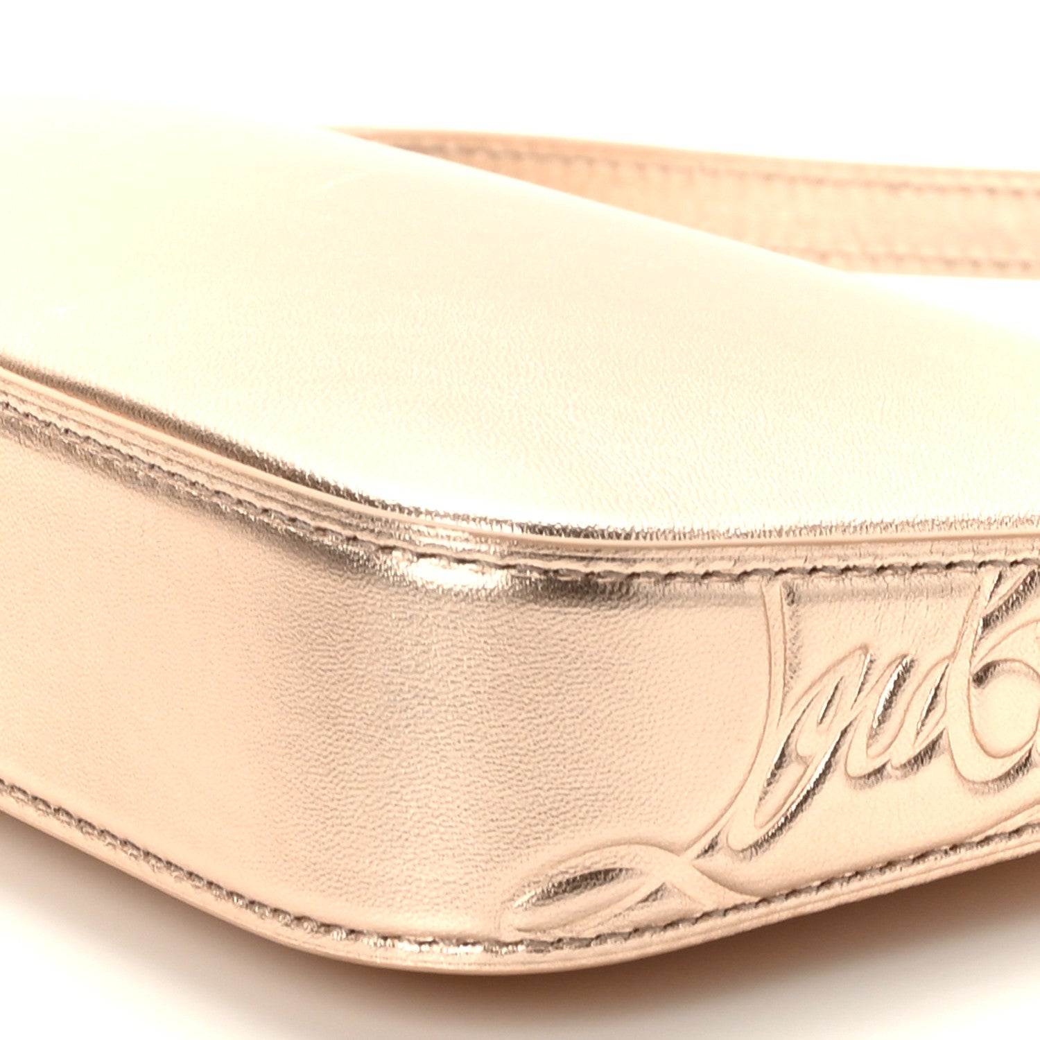 Christian Louboutin Metallic Nappa Loubila Shoulder Bag Leche 8 of 8