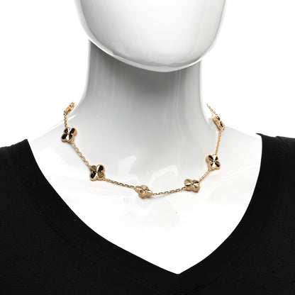 Van Cleef & Arpels 18K Yellow Gold 10 Motifs Guilloche Vintage Alhambra Necklace 2 of 5