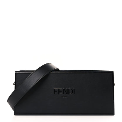 Fendi Vitello Grace Light Logo Horizontal Box Crossbody Bag Black 1 of 9