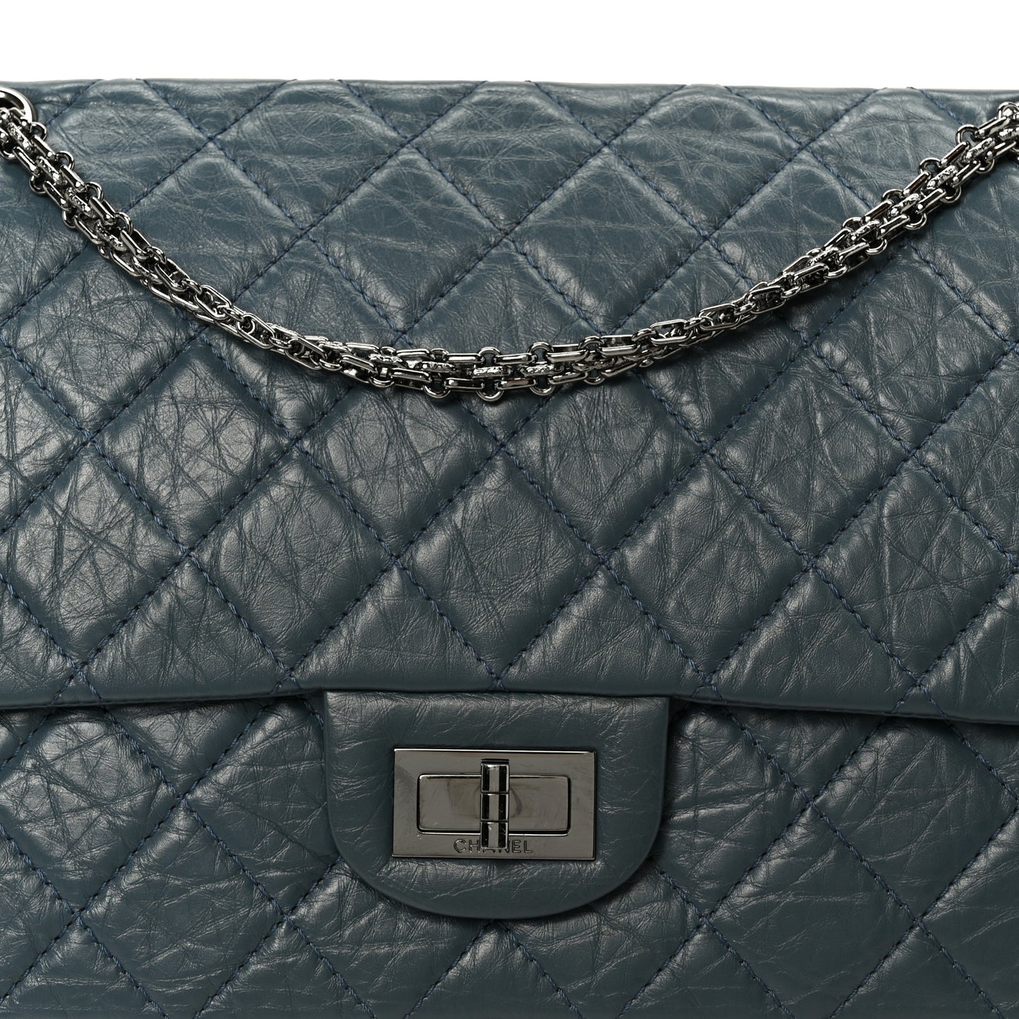 Aged Calfskin Quilted 2.55 Reissue 226 Flap Dark Blue