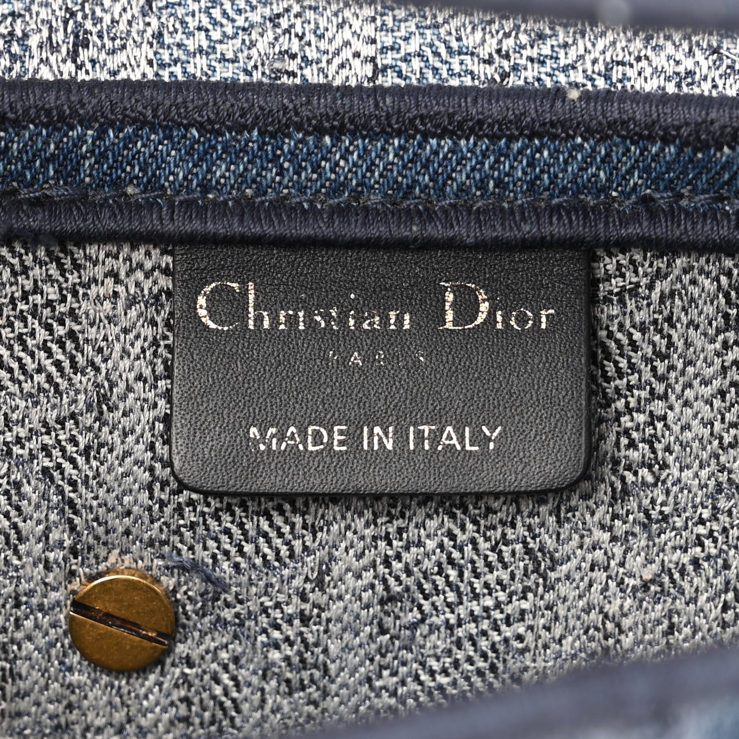 Christian Dior Oblique Embroidered Saddle Bag Denim Blue 6 of 10