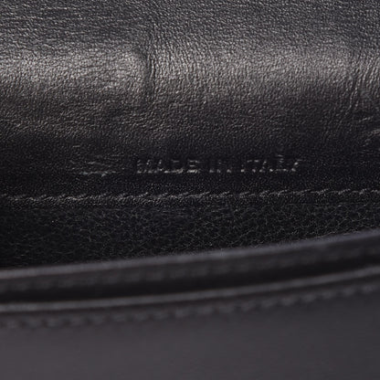 Saint Laurent Calfskin Crocodile Embossed Business Card Case Black 7 of 9