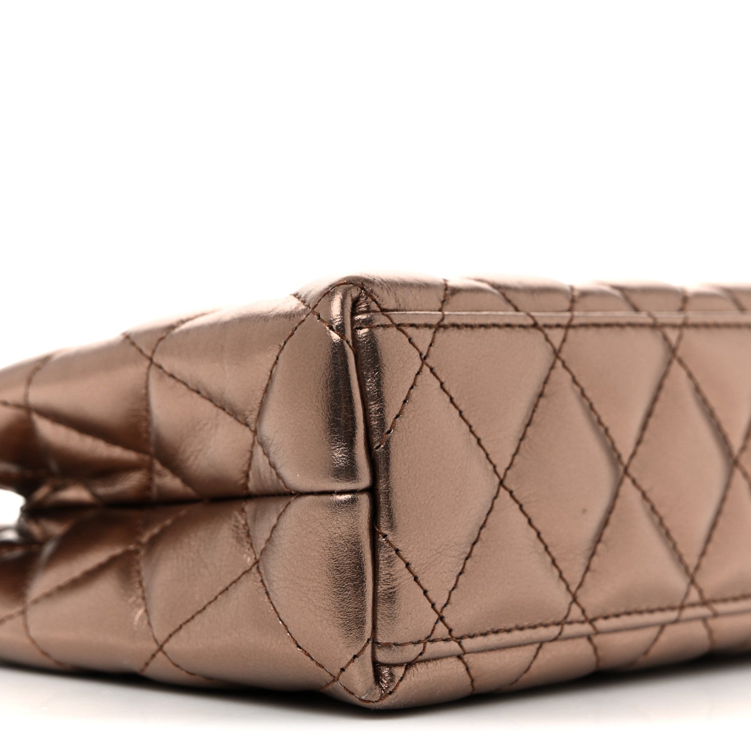 Chanel Metallic Aged Calfskin Quilted Nano Kelly Shopper Light Brown 9 of 11