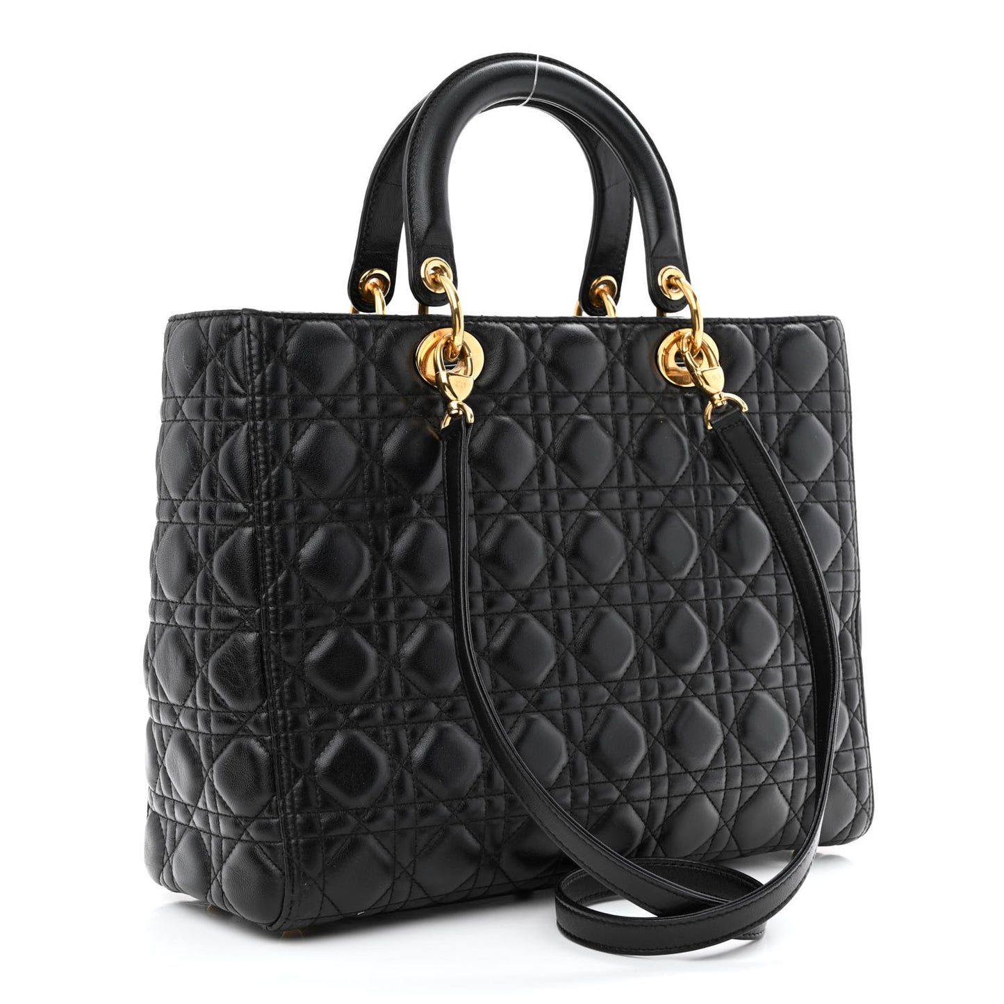 Lambskin Cannage Large Lady Dior Black
