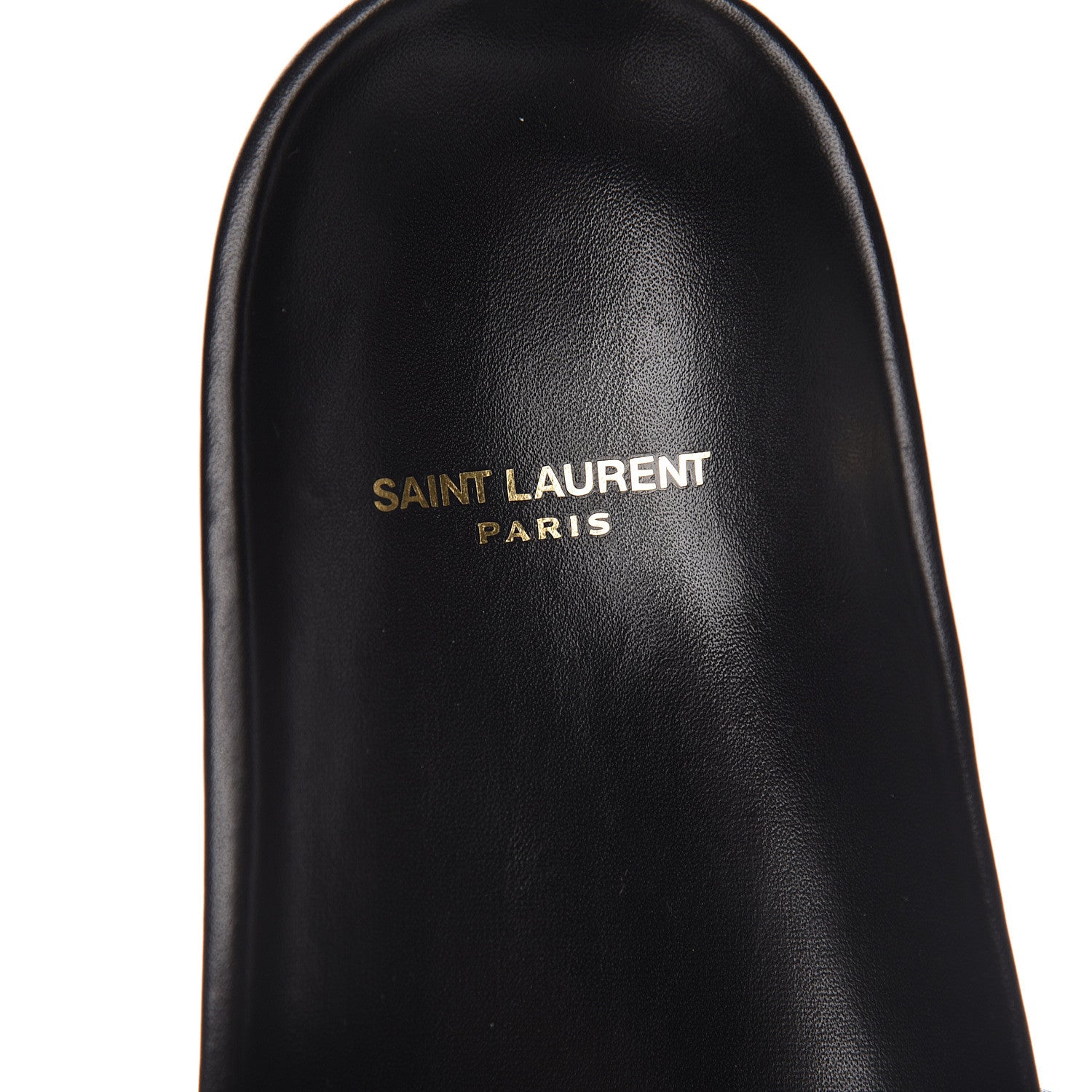 Saint Laurent Calfskin Monogram Joan Slide Sandals 36 Black 8 of 10