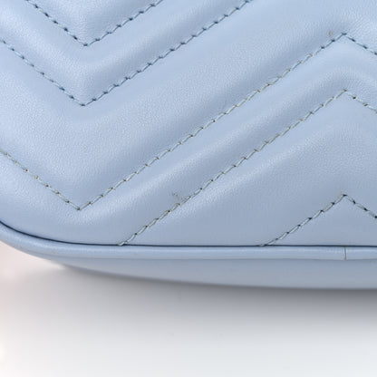 Gucci Calfskin Matelasse Mini GG Marmont Chain Shoulder Bag Porcelain Light Blue 15 of 16