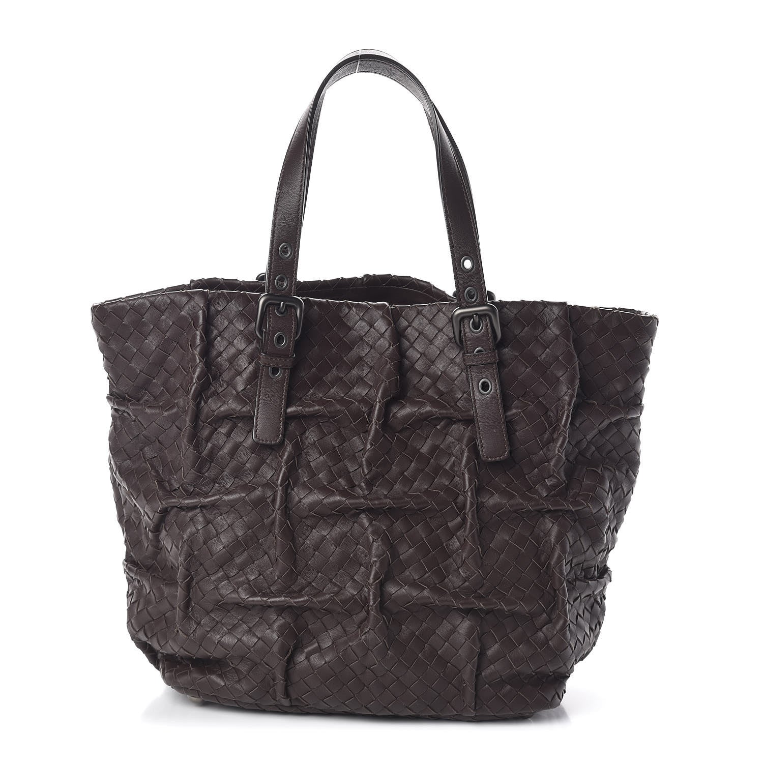 Bottega Veneta Nappa Intrecciato Pleated Tote Ebano 1 of 9