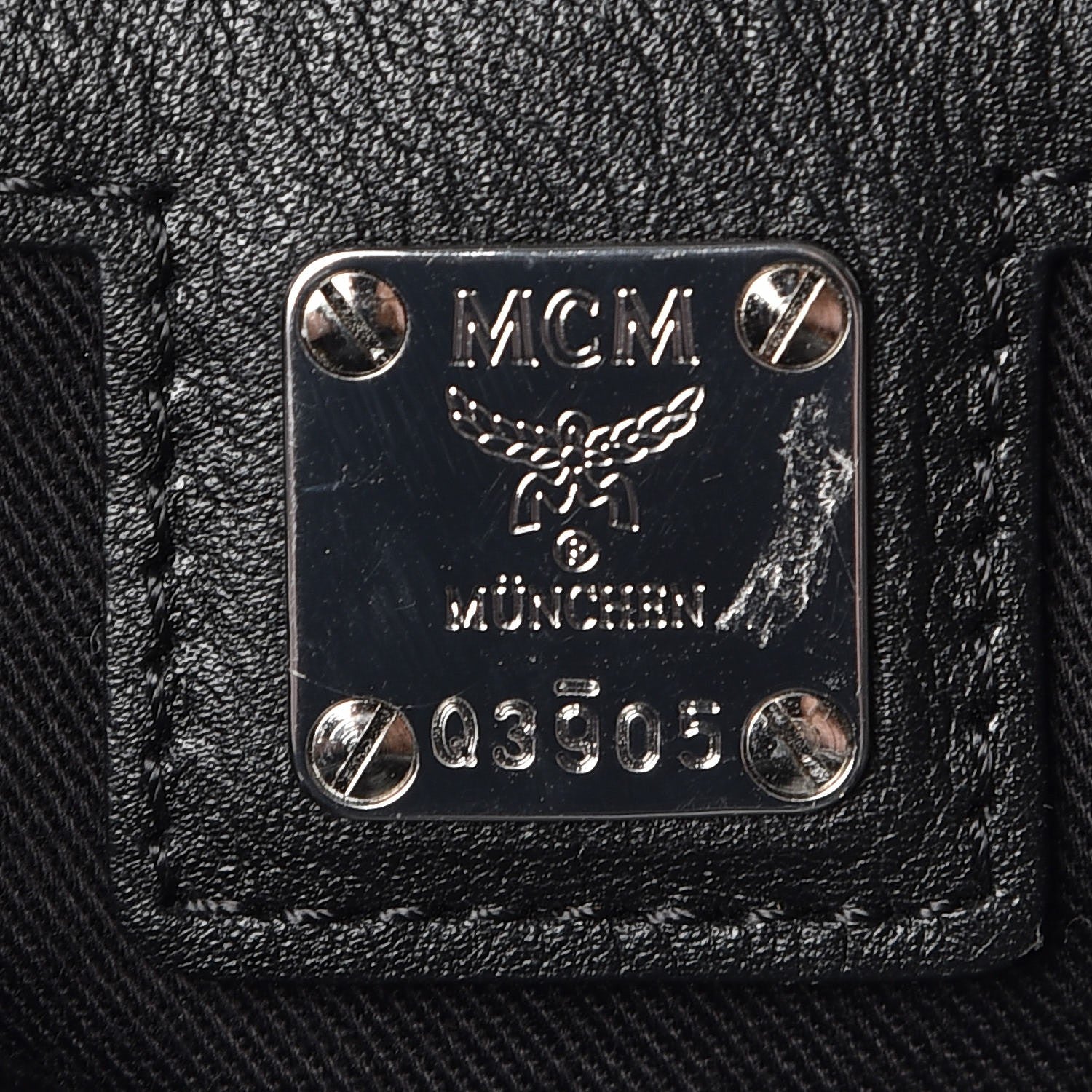 MCM Calfskin Ottomar Monogram Boston Bag Black 6 of 10